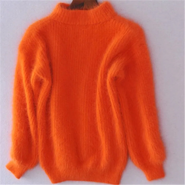 Comfortabele gebreide damestrui Livia van Angora. Zacht en warm, ideaal voor najaars- en wintermode.