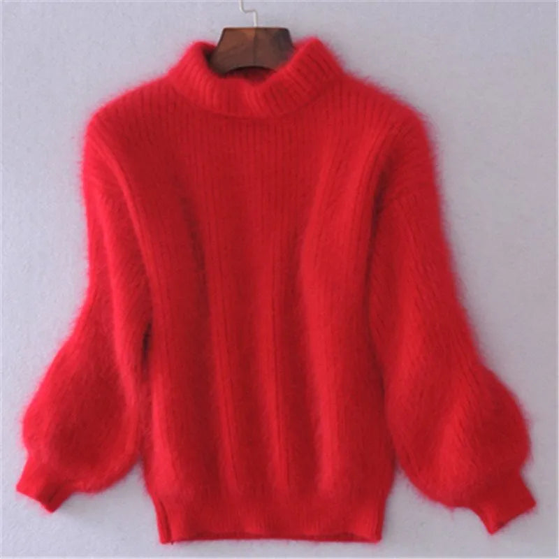 Luxe Angora gebreide wintertrui Livia. Comfortabele en stijlvolle damestrui voor koude dagen, zachte stof.