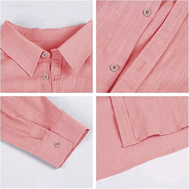 Dagelijks comfortabel heren linnen overhemd, lange mouwen, perfect voor elke casual gelegenheid.