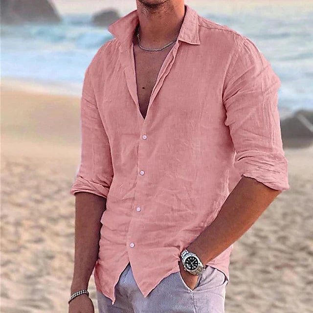 Tijdloos elegant heren overhemd met lange mouwen, perfect voor zowel casual als geklede looks.