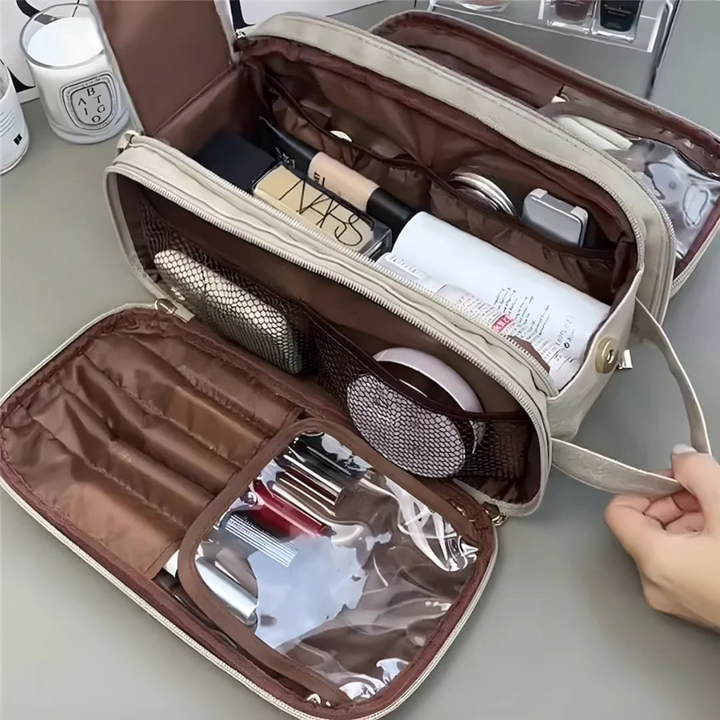 Luxe cosmetica reistas voor dames. Deze chique make-up organizer is ideaal voor al je beautyproducten.