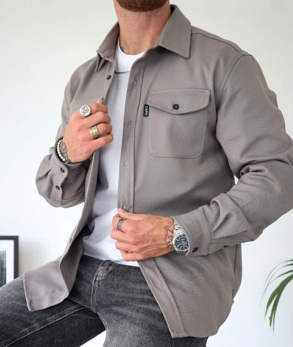 Robuust Hoymans heren shirtjacket, duurzaam en veelzijdig voor herfst, winter en lente outfits.