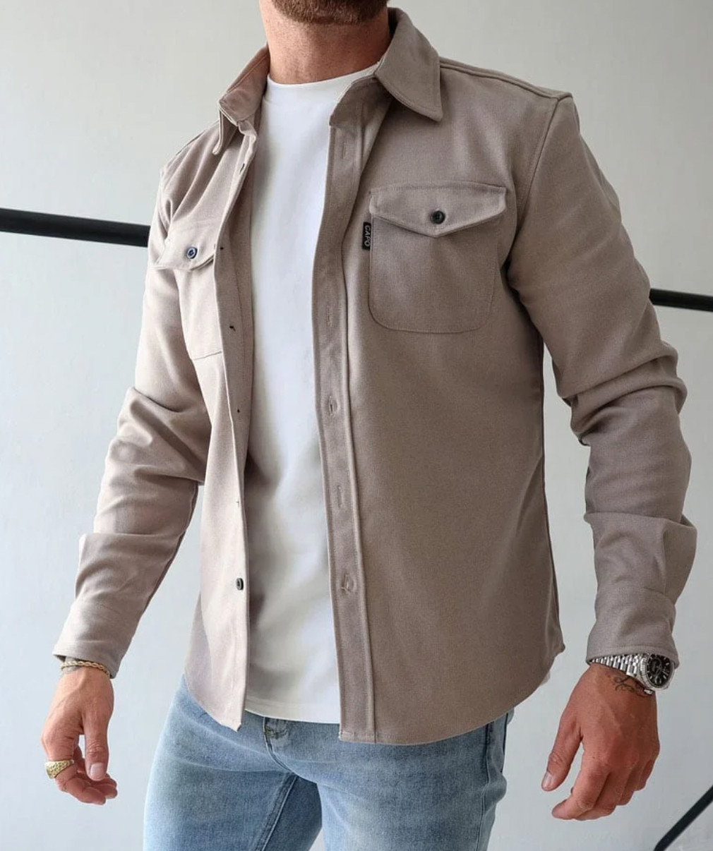 Modern Hoymans heren shirtjacket, stijlvol en praktisch voor dagelijks gebruik in de koudere maanden.