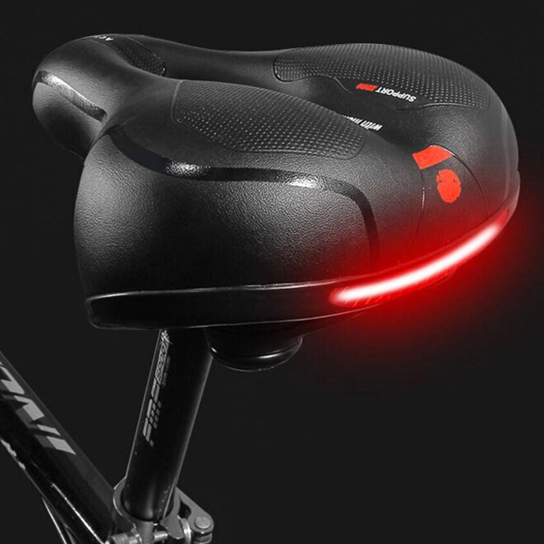 Comfortabel RideEase unisex ergonomisch fietszadel, ideaal tegen zadelpijn, met geheugenschuim voor lange ritten.