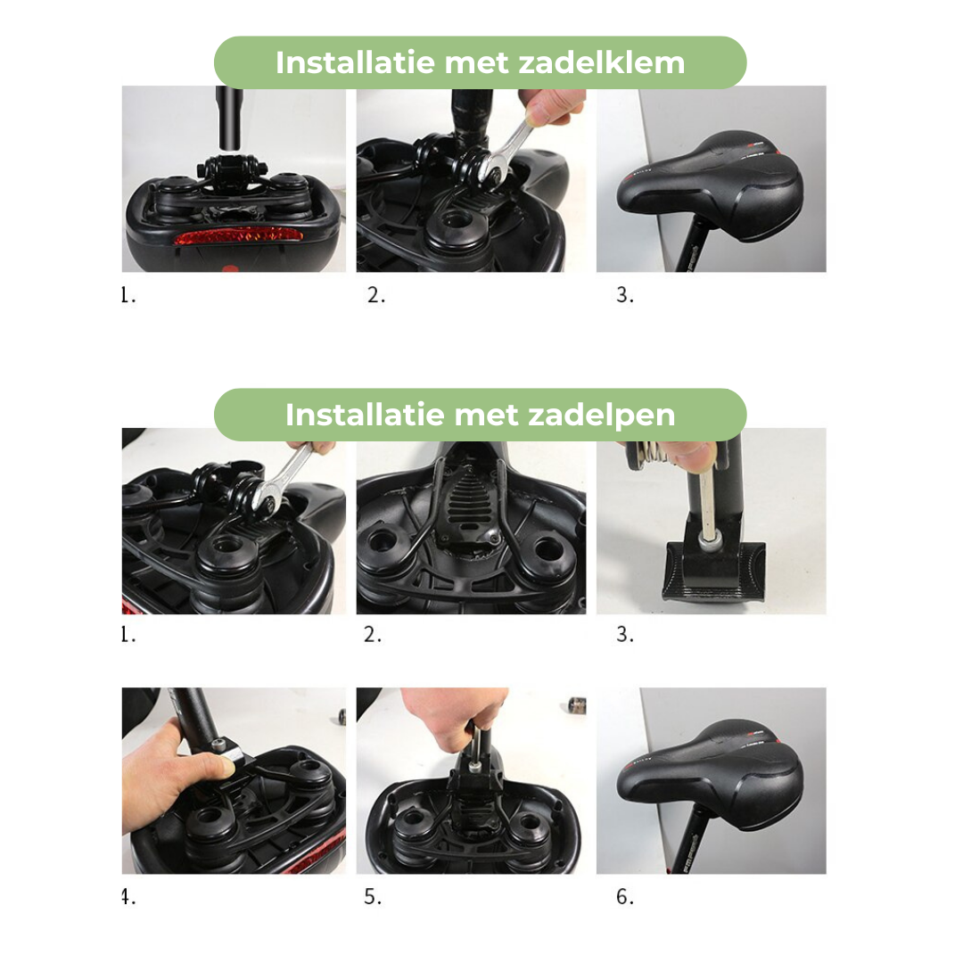 Het RideEase ergonomisch unisex fietszadel met ademend design, garandeert comfort en verlichting van zadelpijn.