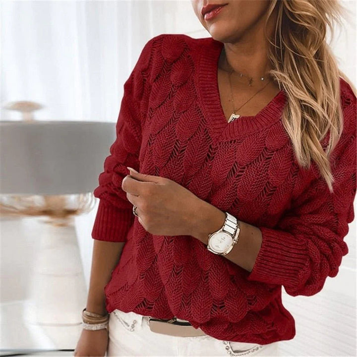 Comfortabele dames pullover, zachte DoortjesSweater in klassiek zwart, ideaal voor herfst & winter.