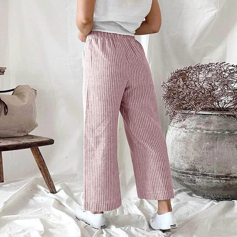 Modieuze elegante dames zomerbroek, ideaal voor een kleurrijke en comfortabele casual lente/zomer outfit.