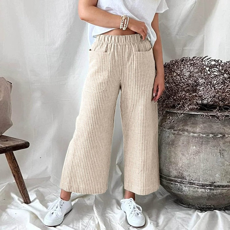 Levendige dames zomerbroek, comfortabel en elegant, met een veelzijdige losse pasvorm voor modieuze looks.
