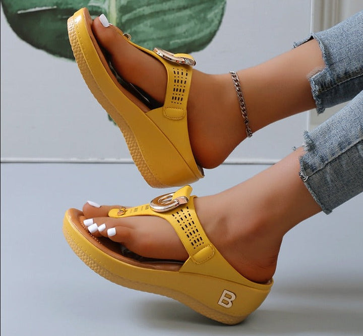 Comfortabele NicySandals™ dames zomer sandalen in beige, perfect voor casual gebruik en strand.