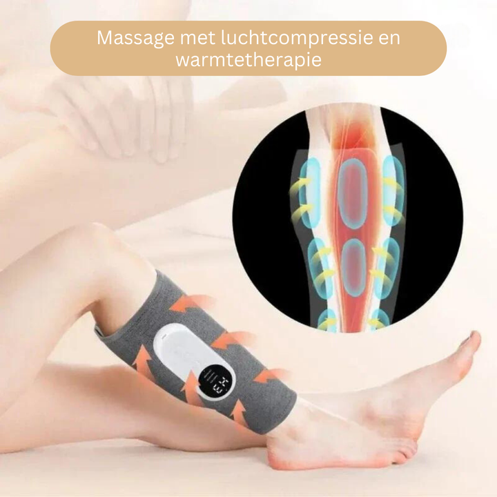 ComfortLegs elektrische spierstimulator voor kuitmassage, verbetert bloedsomloop en verlicht pijn in de benen.