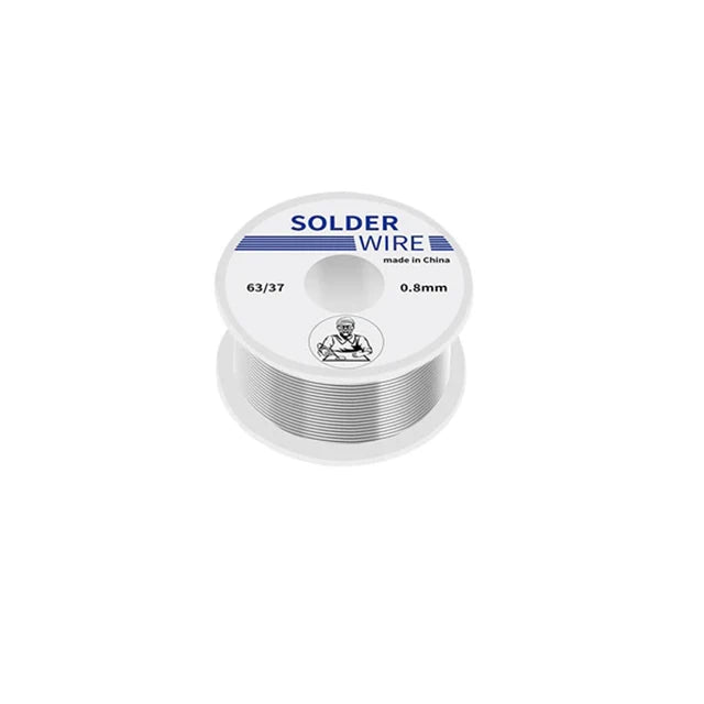 Precisie soldeerset met compact soldeerpistool en tindraad, perfect voor electronica reparatie.