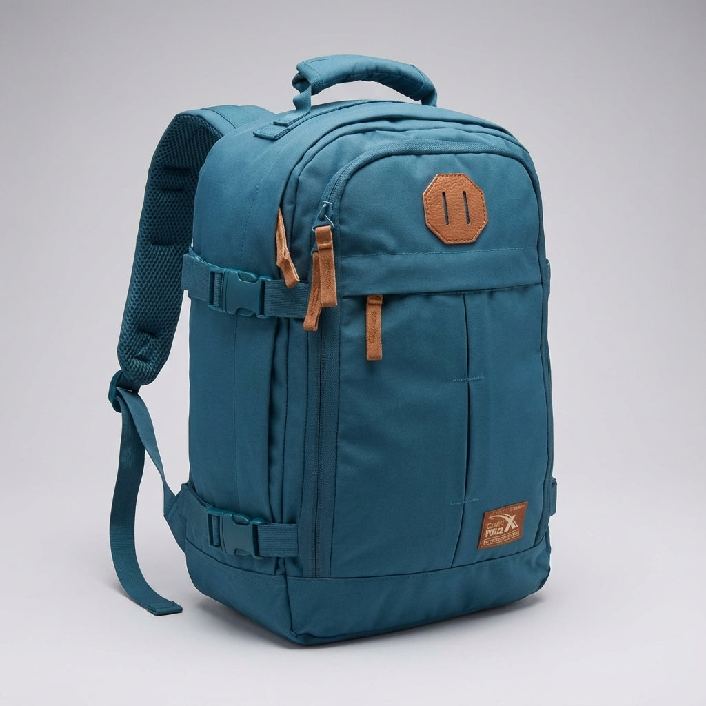 Stijlvolle 30L compacte reisrugzak van NomadLite. Past gemakkelijk onder de vliegtuigstoel.
