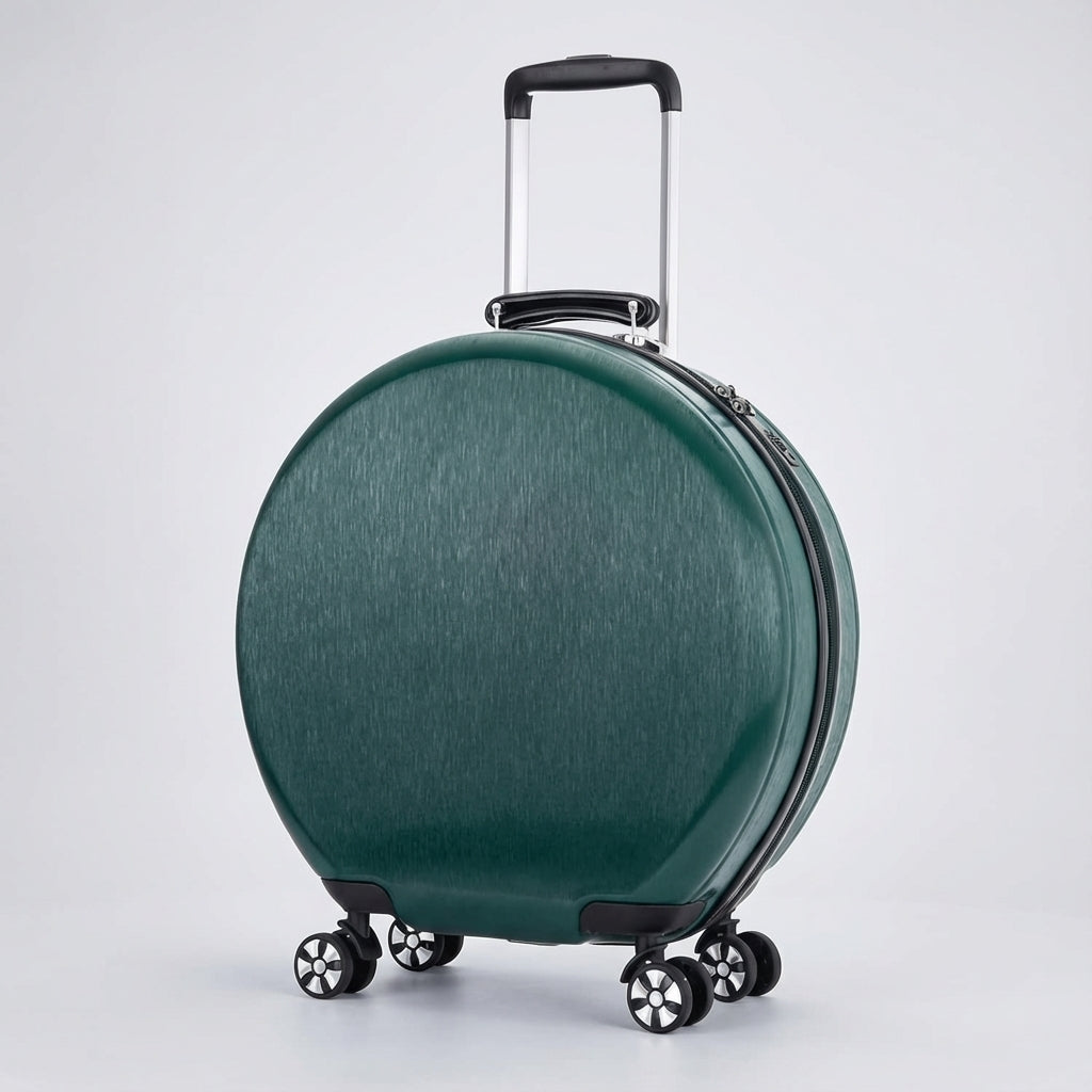 Stijlvolle roze handbagage koffer met harde schaal en lichtgewicht design, perfect voor vliegreizen.
