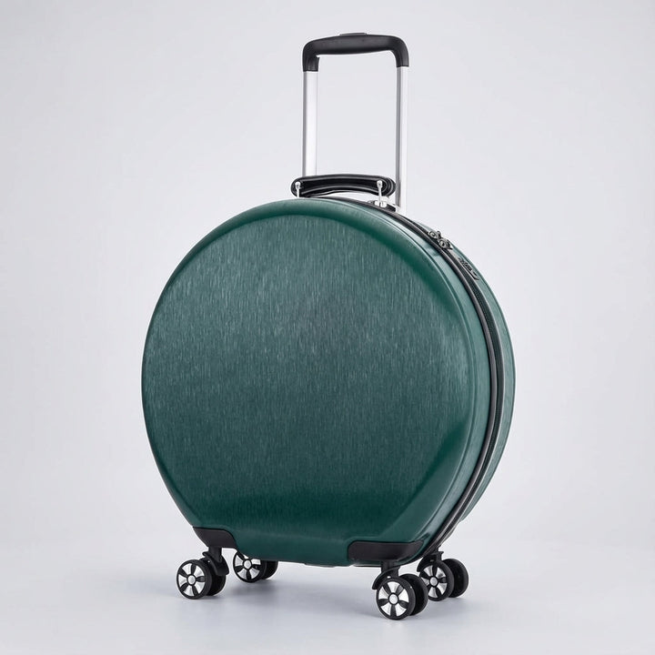 Stijlvolle roze handbagage koffer met harde schaal en lichtgewicht design, perfect voor vliegreizen.