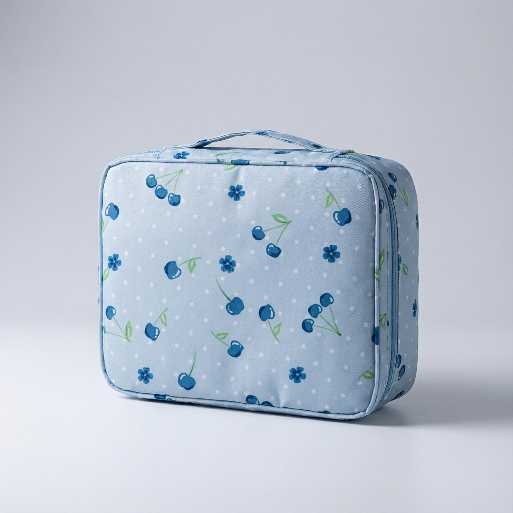 Duurzame rits van de georganiseerde makeuptas voor dames, veilige sluiting voor je beauty accessoires. Compacte toilettas.