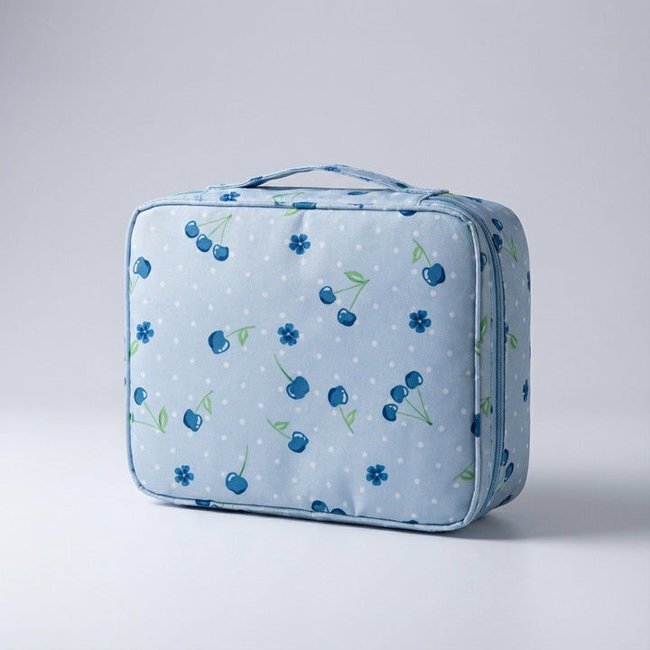 Duurzame rits van de georganiseerde makeuptas voor dames, veilige sluiting voor je beauty accessoires. Compacte toilettas.
