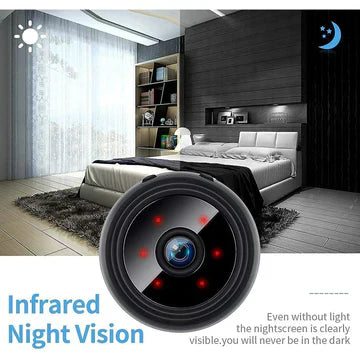 Discrete 1080p wifi camera, draadloze mini beveiligingscamera met nachtzicht; ideaal als spionagecamera.