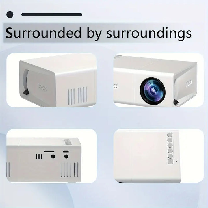 Stijlvolle zuiver witte mini beamer, perfect voor draagbaar entertainment. Geniet van HD 720p content overal.