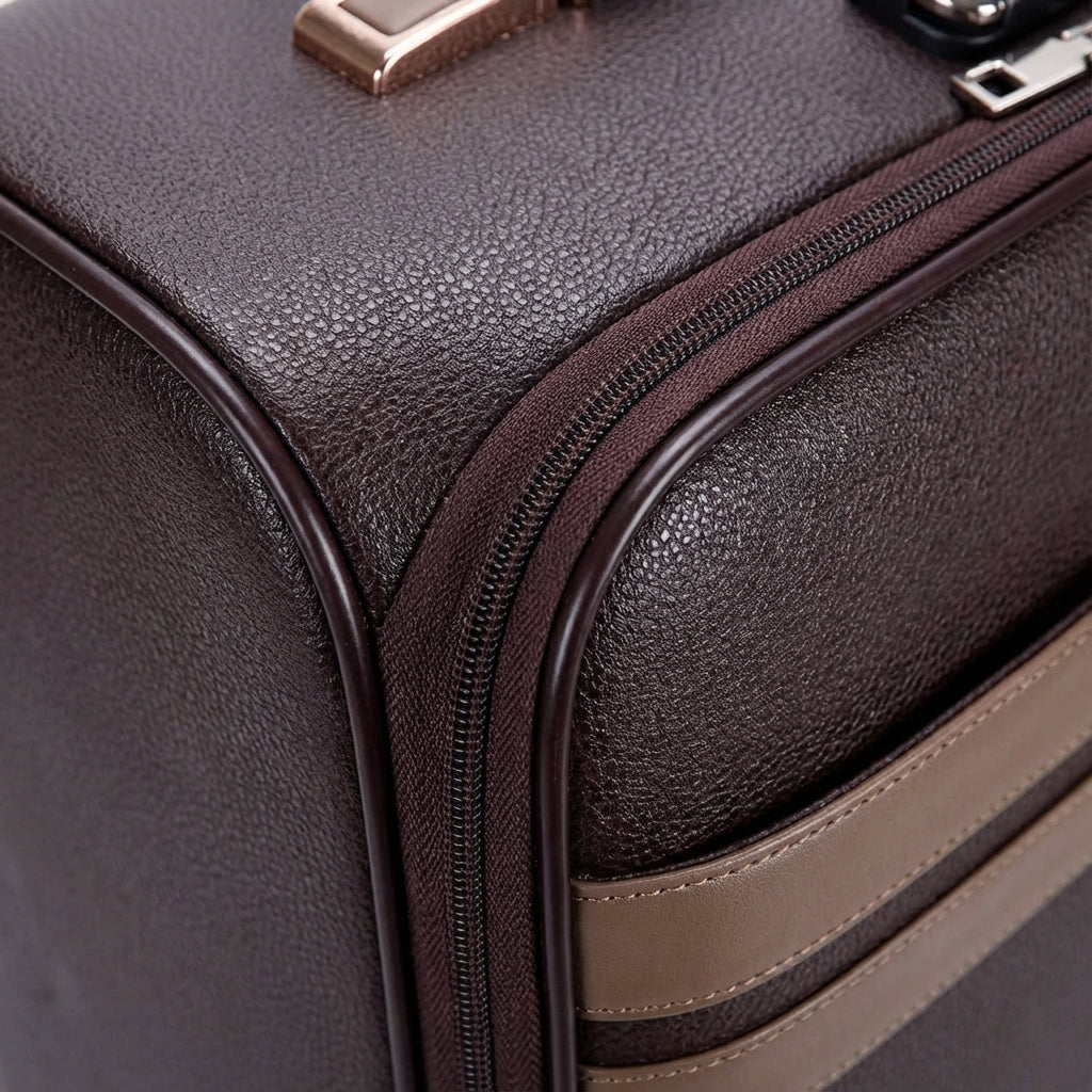 Duurzame SpinCabin handbagage trolley in modern design, met stevige ritsen voor comfortabel reizen.