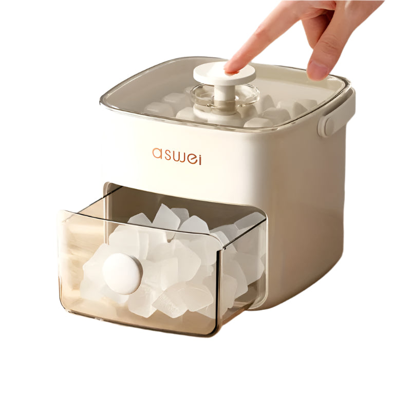 Compacte ijsblokjesmachine voor thuis, produceert snel en stil ijsblokjes, ideaal voor koudedranken.