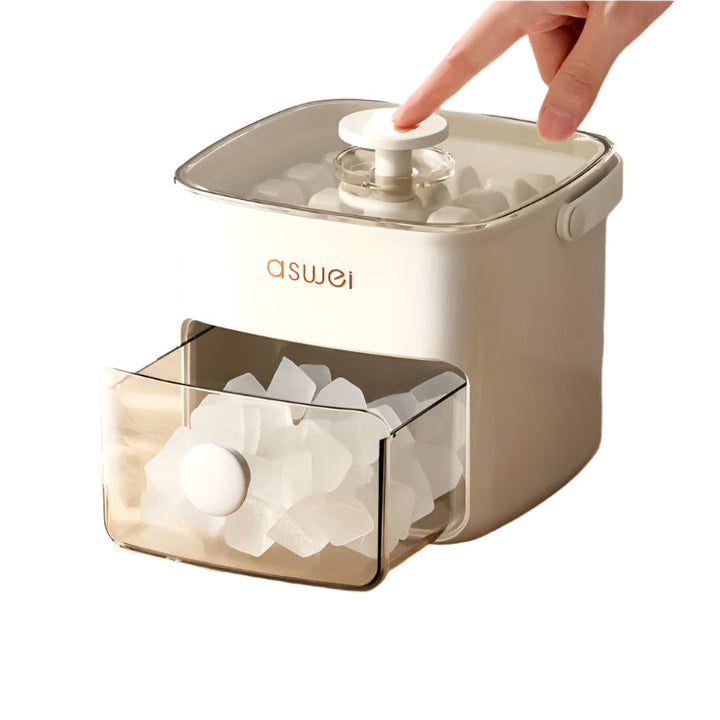 Compacte ijsblokjesmachine voor thuis, produceert snel en stil ijsblokjes, ideaal voor koudedranken.