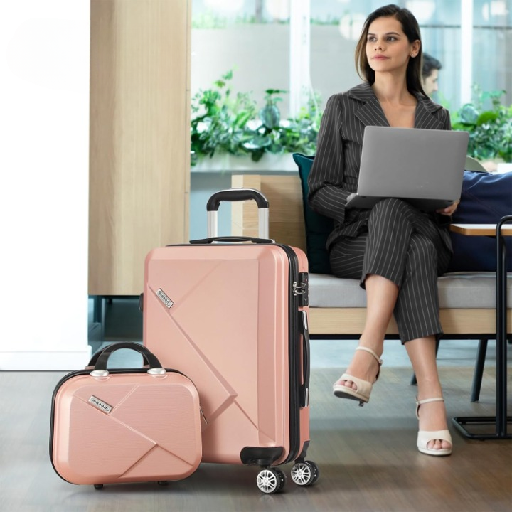 Compacte JetTrek reiskofferset: trolleytas & handbagage koffer met soepele draaiwielen.