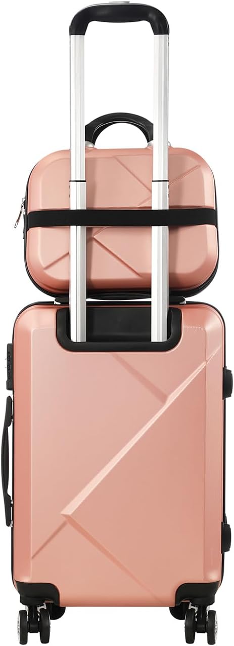 Complete compacte bagageset: reiskoffer en trolleytas met draaiwielen, ideaal voor reizen.