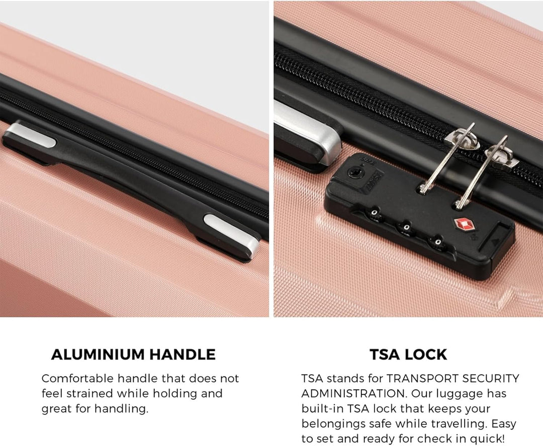 Tweedelige handbagage kofferset met draaiwielen, perfect voor weekendjes weg en korte reizen.