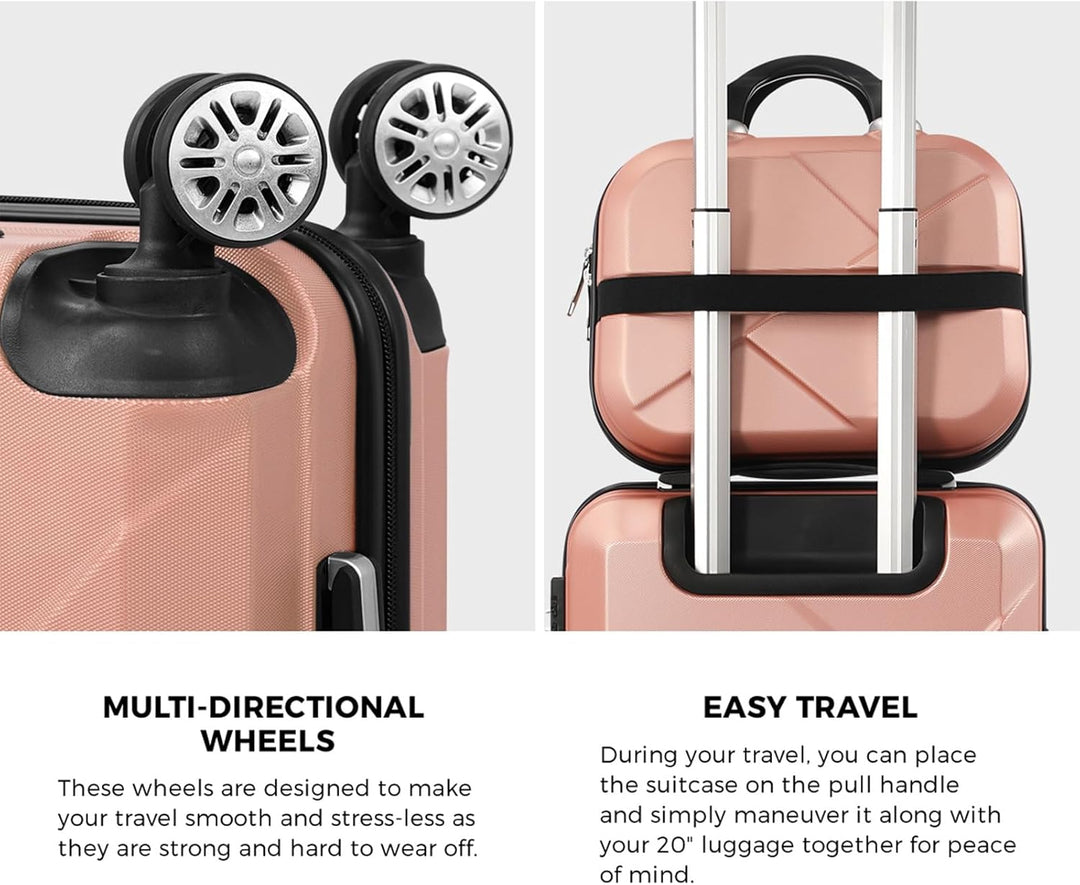 JetTrek kofferset: handige trolleytas en koffer met 360° draaiwielen, ideaal als handbagage.