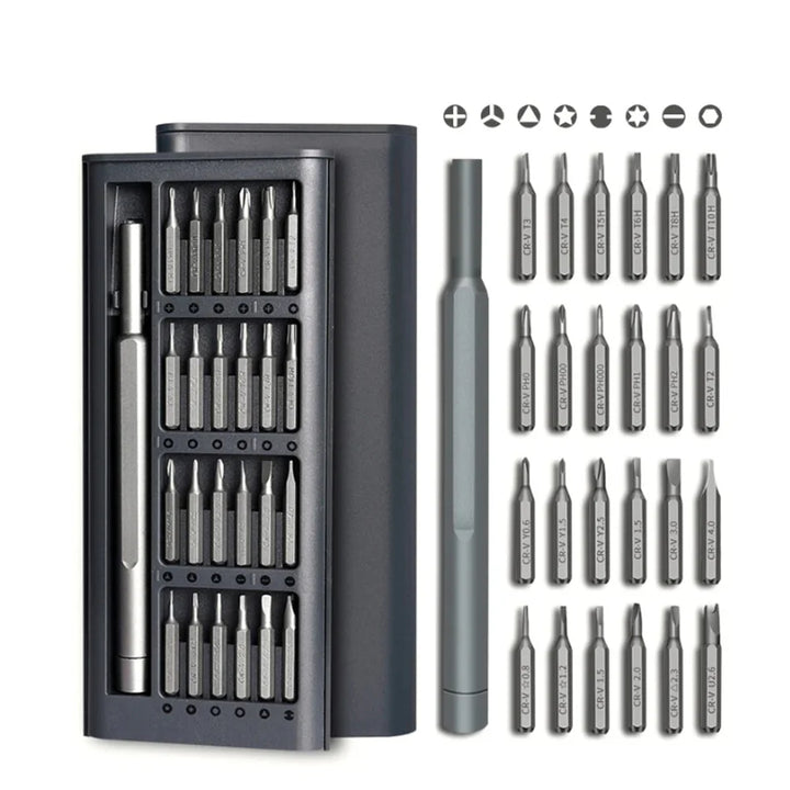 Compacte mini schroevendraaier & boor kit voor precisiewerk, ideaal voor elektronica reparatie en doe-het-zelf.