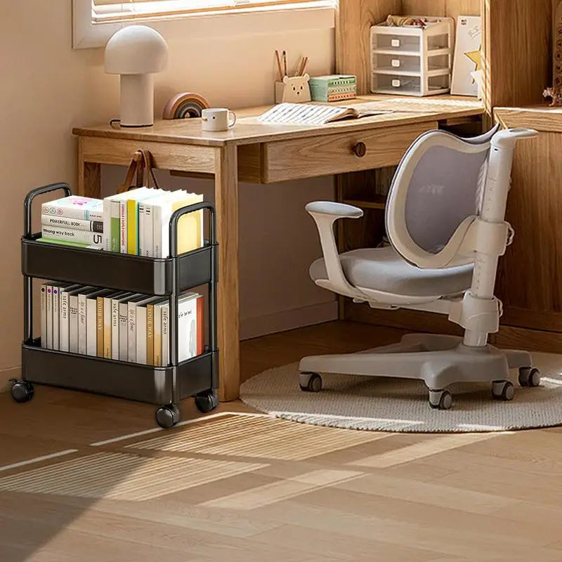 Efficiënte, compacte boekenkar met wielen voor optimale opbergruimte in elke kamer of kantoor.
