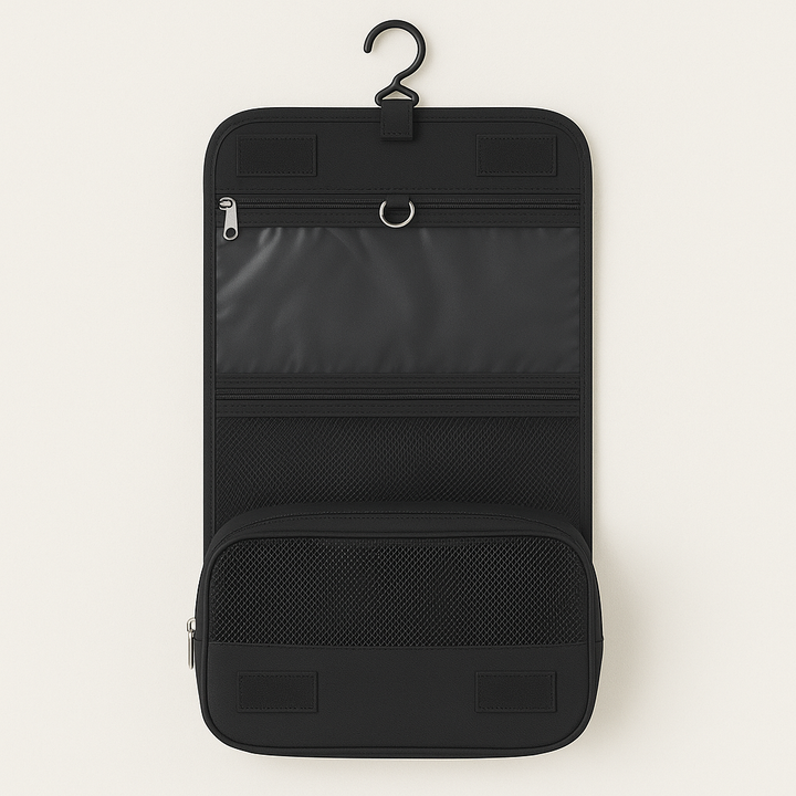 Unisex reisaccessoire: compacte Neatify toilettas in koffer. Houdt cosmetica en benodigdheden netjes tijdens reizen.