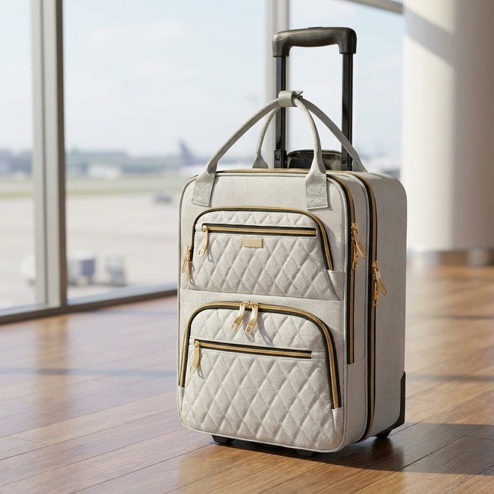 Compacte roltrolley SwiftSeat met laptopvak; ideaal als handbagage voor zakenreizen. Universeel en onderstoel.