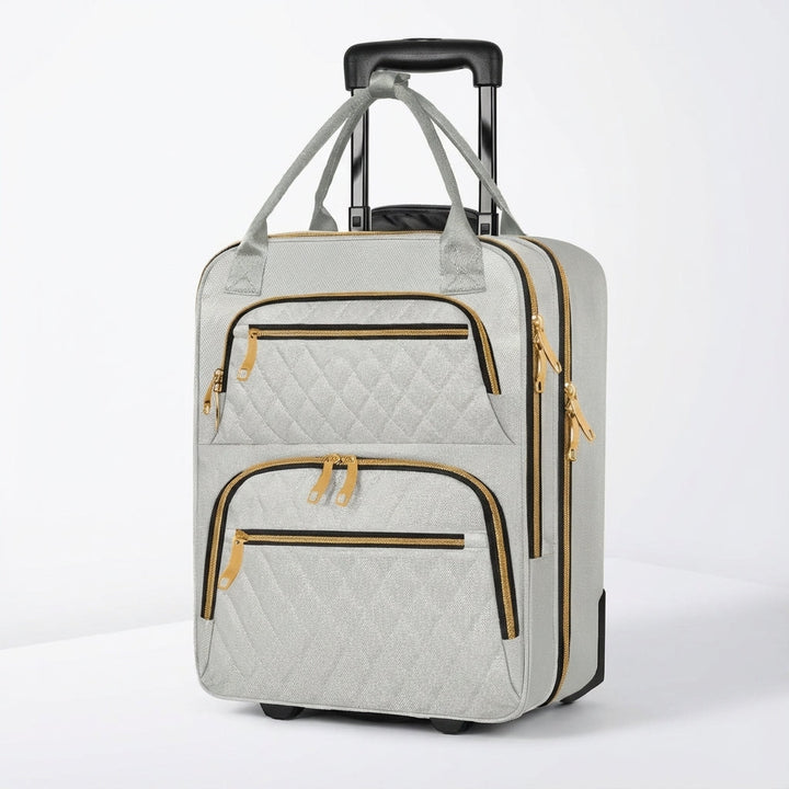 Laptopvak van de compacte SwiftSeat roltrolley, veilig en georganiseerd voor reizen. Perfecte handbagage.