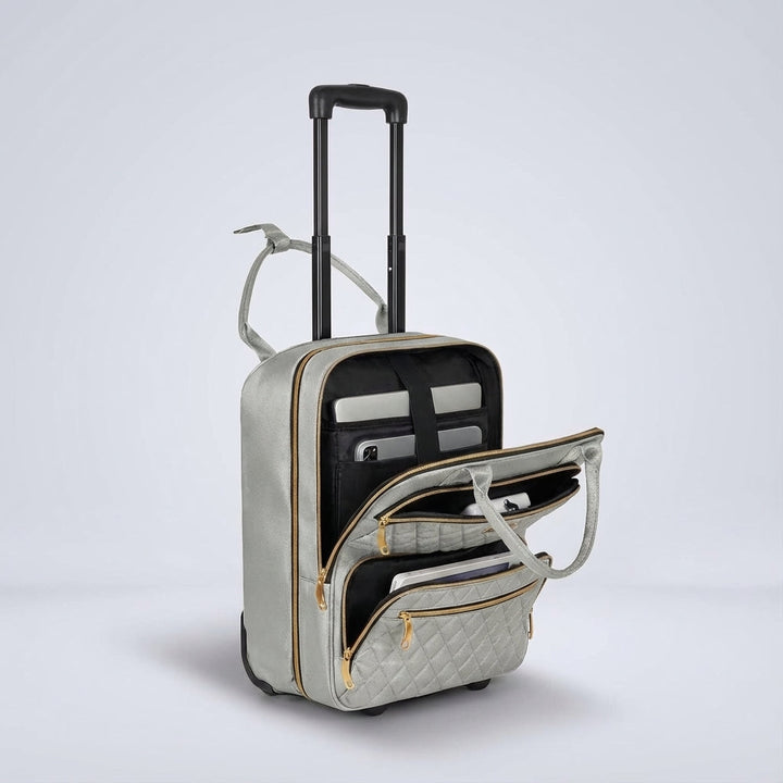 SwiftSeat roltrolley, de perfecte compacte reistas met laptopvak voor vluchten als onderstoel handbagage.