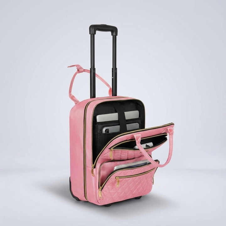 Duurzame SwiftSeat roltrolley met stevig design, compacte reistas met laptopvak voor frequent reizen.