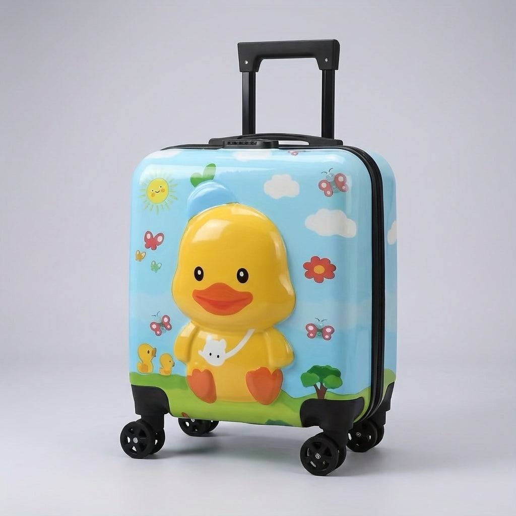 Rollende kinderkoffer TotsCase met uitschuifbaar handvat; makkelijk voor kleine handjes.
