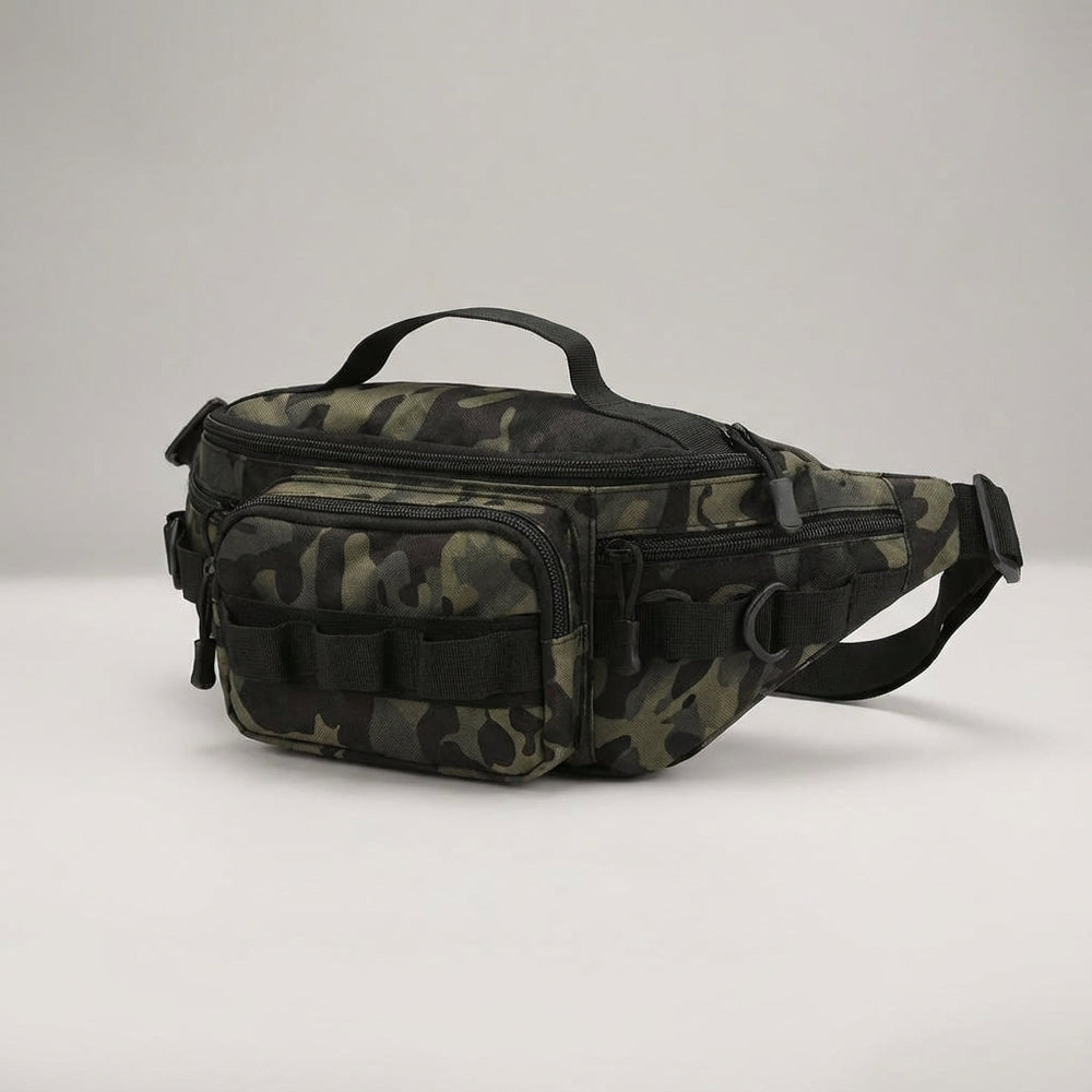 Lichte en compacte tactische heuptas van nylon, perfect voor wandelen, reizen en essentieel opbergen.