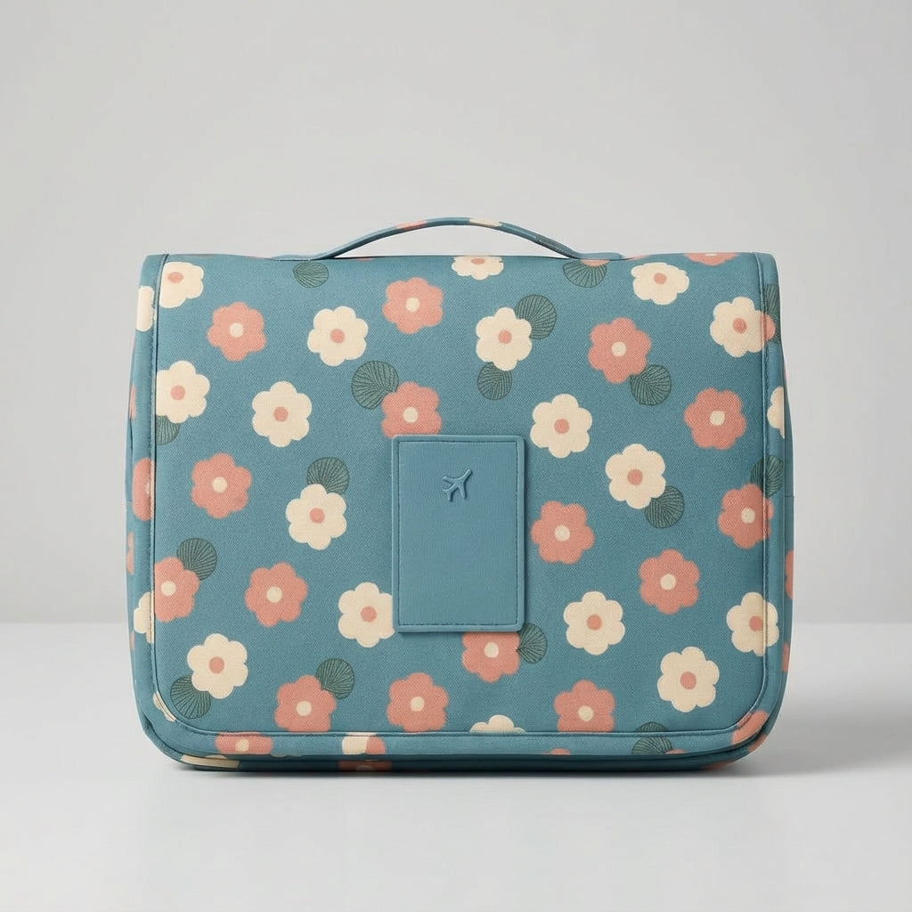 Handige Toiletryx toilettas organizer met hangfunctie, perfect voor badkamer en reizen, houdt toiletartikelen netjes opgeborgen.