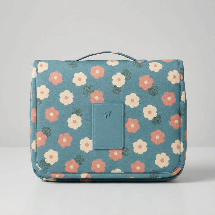 Handige Toiletryx toilettas organizer met hangfunctie, perfect voor badkamer en reizen, houdt toiletartikelen netjes opgeborgen.