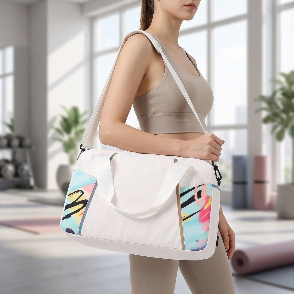 Compacte unisex Drylance sporttas, waterdicht, ideaal voor gym, reizen en weekendtrips, met handige vakken.