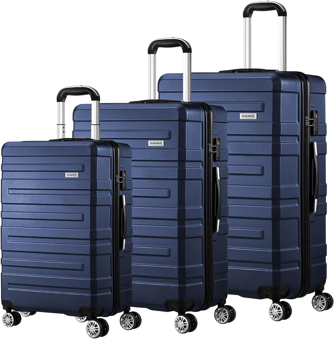Complete 3-delige hardshell kofferset met soepele spinnerwielen en TSA-slot voor veilig reizen.