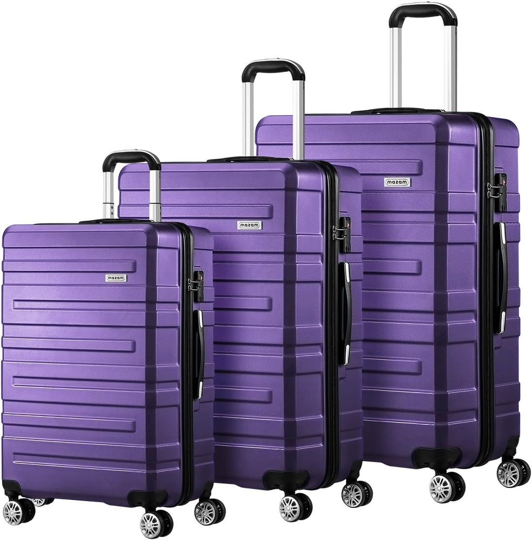 Duurzame bagageset met 3 koffers, hardshell bescherming, georganiseerd interieur en TSA-slot.