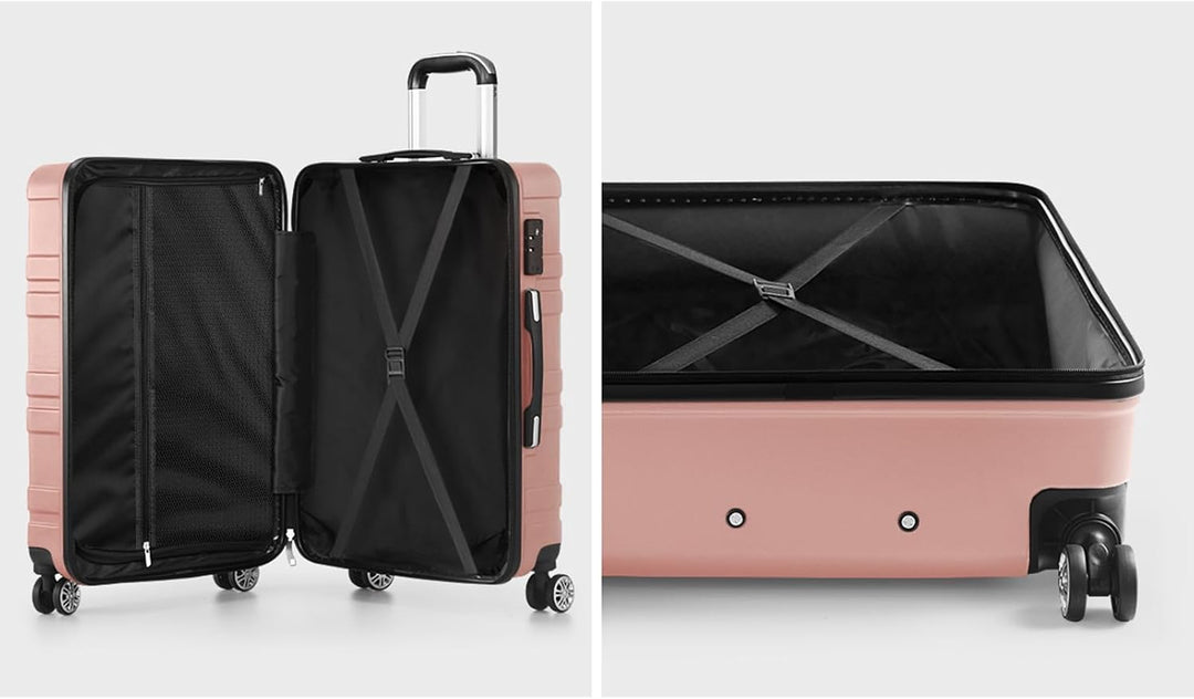 Hardshell kofferset met 360 graden draaiende spinnerwielen voor moeiteloze mobiliteit.