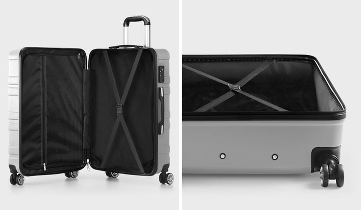 Reiskoffer set van 3 met hardshell, ideaal voor familie-uitjes of langere reizen met veel bagage.
