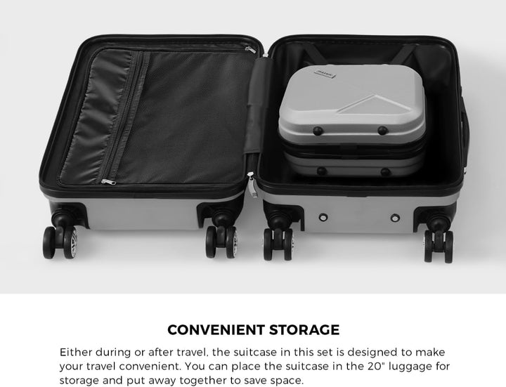 Comfortabel reizen met deze 3-delige hardshell bagageset, compleet met TSA-slot en soepele wielen.