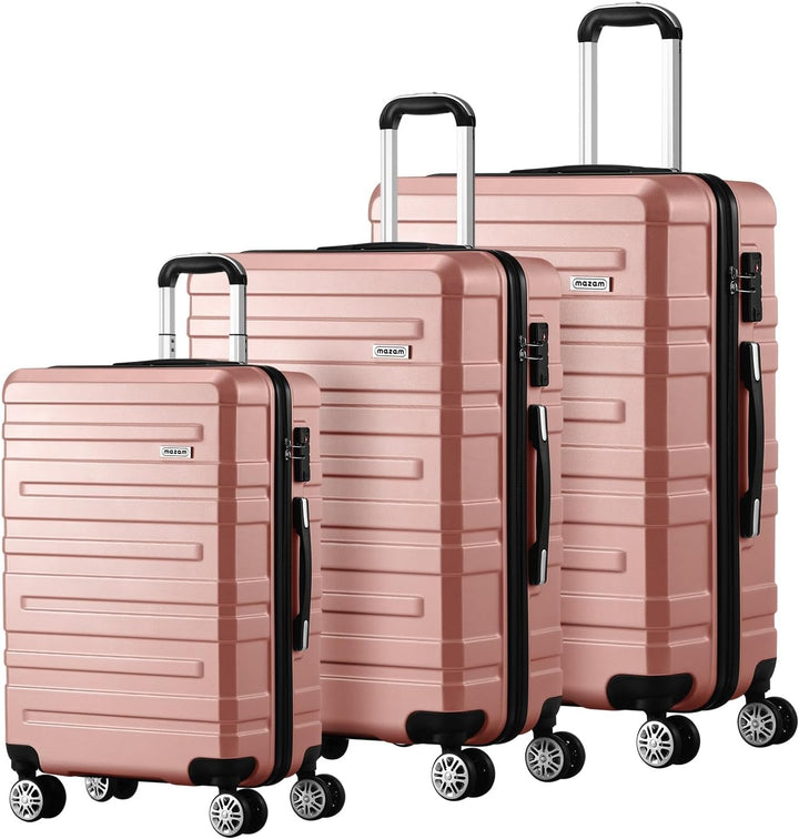 Hardshell reiskoffer set met verstelbare trekstang, TSA-slot en soepele 360° spinnerwielen.