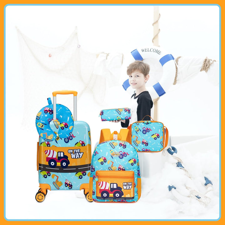 Harde schaal kinderkoffer (16 inch) met soepele spinnerwielen, perfect voor cabine bagage.