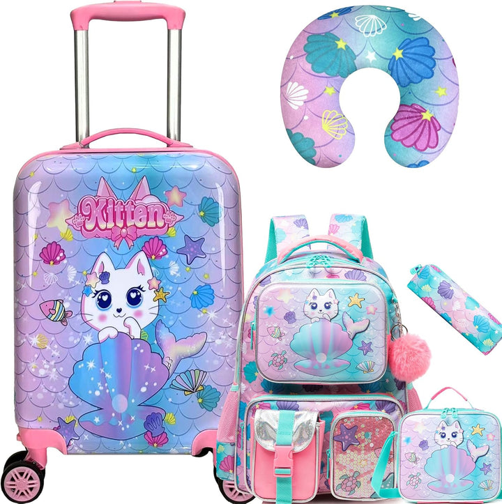 Focus op de kinderrugzak en het lunchtasje uit de 5-delige bagage set.