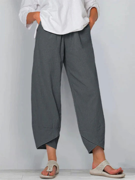 Dames capri broek, licht en luchtig, stijlvolle kaki kleur, ideaal voor de zomer, verkorte snit voor maximaal comfort.